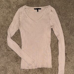 V-Neck Ribbed Sweater